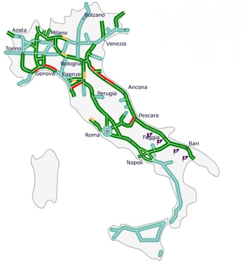 Карта итальянских автобанов