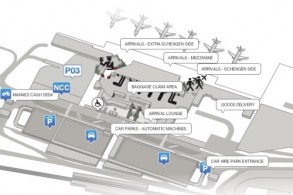Схема аэропорта Турина, фото, Прибытие, Турин, Италия