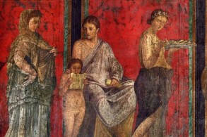 Что посмотреть в Помпеях, фото, фрески «Комедианты», Помпеи, Италия
