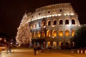 События в Риме в декабре, фото, счастливого Рождества, Колизей, Рим, Италия