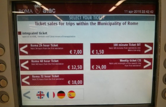 Билеты на общественный транспорт в Риме